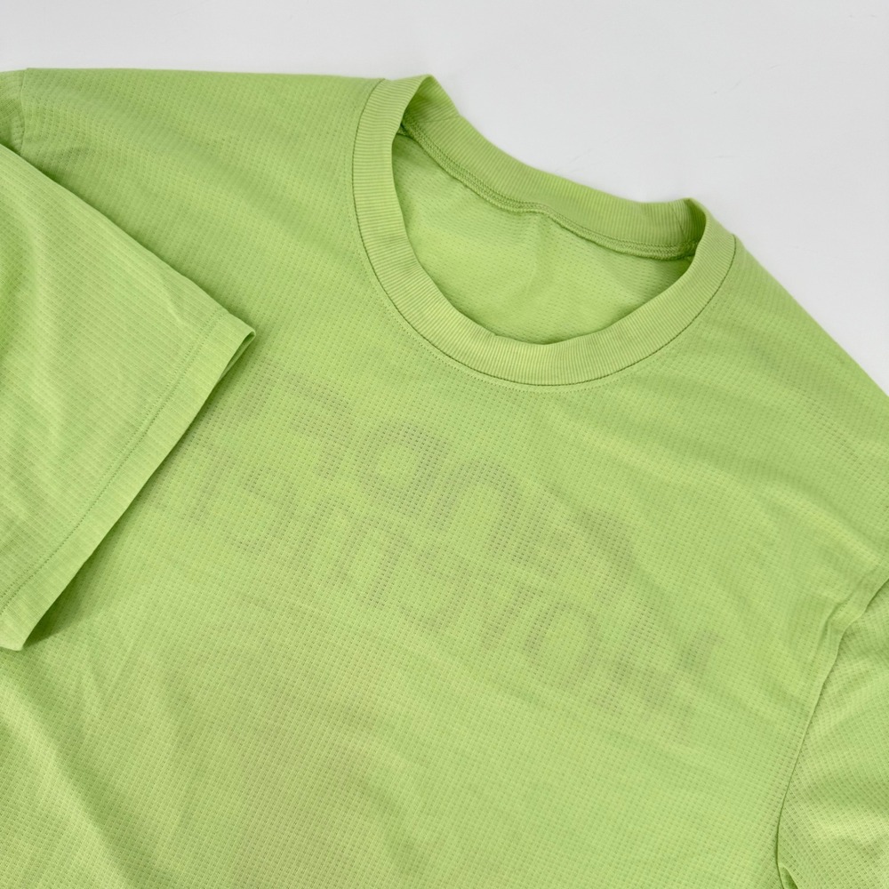 Lululemon Mile Maker Mesh Short Sleeve Graphic Shirt Men Small Lemongrass Green